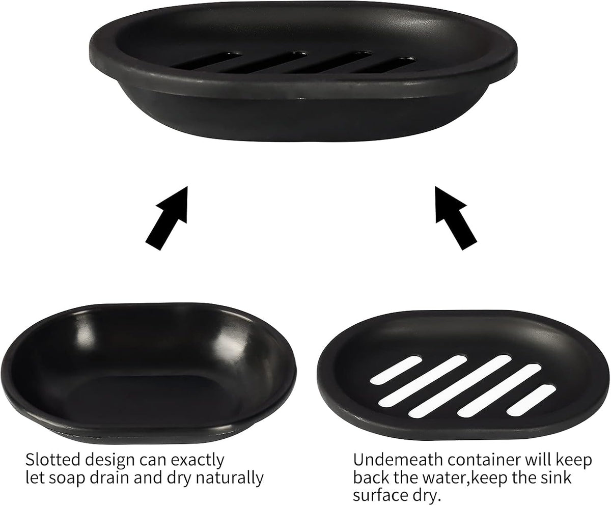 Topsky Soap Dish for Shower, 2pcs Soap Dishes Soap Savers for Bar Soap, Soap Bar Holder Shower with Drip Tray, Plastic Soap Holders with Drain for Kitchen Sink, Easy to Clean, Keeps The Soap Dry