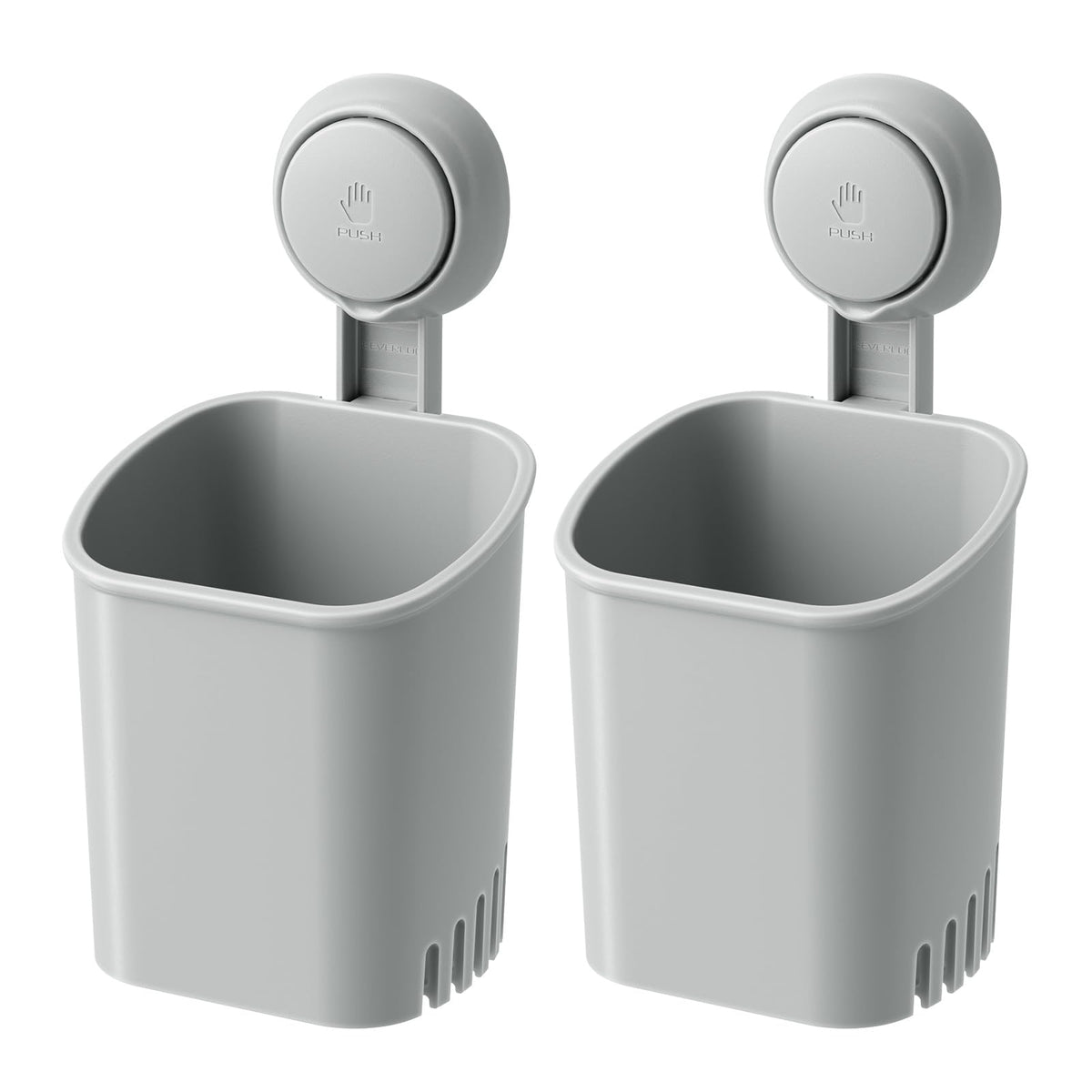 LEVERLOC Powerful Suction Cup Toothbrush Holders for Bathroom Wall, White