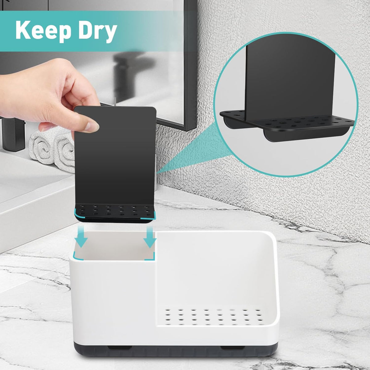 Toothbrush Holders for Bathroom Counter Organizer and Storage (White)