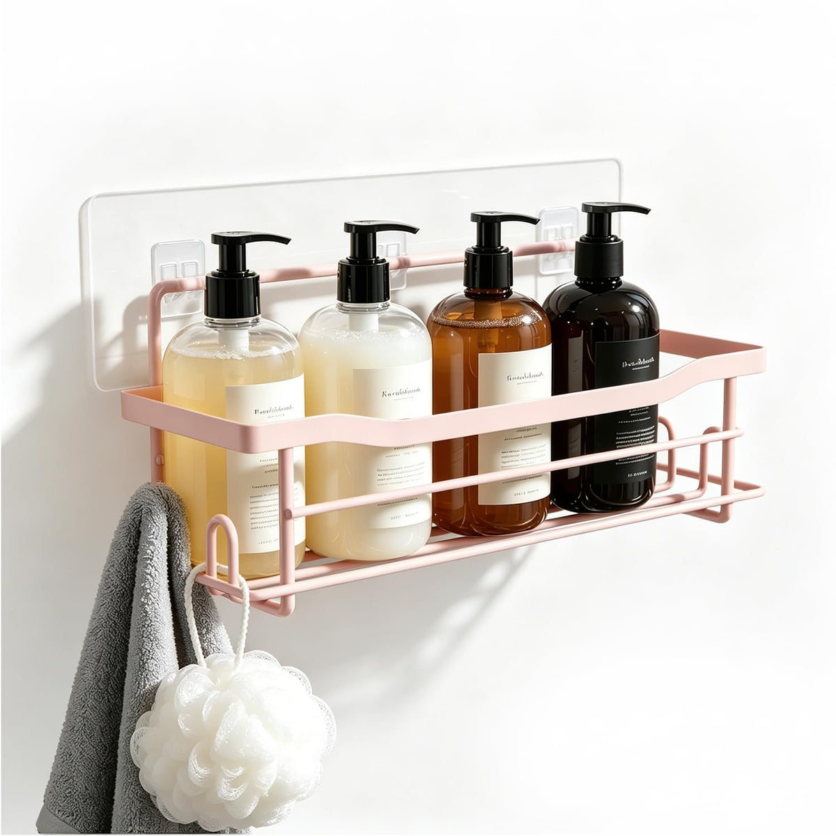 Shower Caddy Shelves Organizer Rack, Single Pack Shower Caddy,No Drilling Wall Mounted Self Adhesive Shower Shelves for Inside Shower, Matte Black