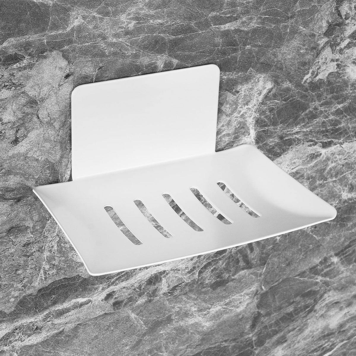 Soap Dish for Shower, 5 Slot Self-Adhesive Soap Holder for Bathroom, Wall Mounted Shower Soap Holder, Stainless Steel Soap Tray Black