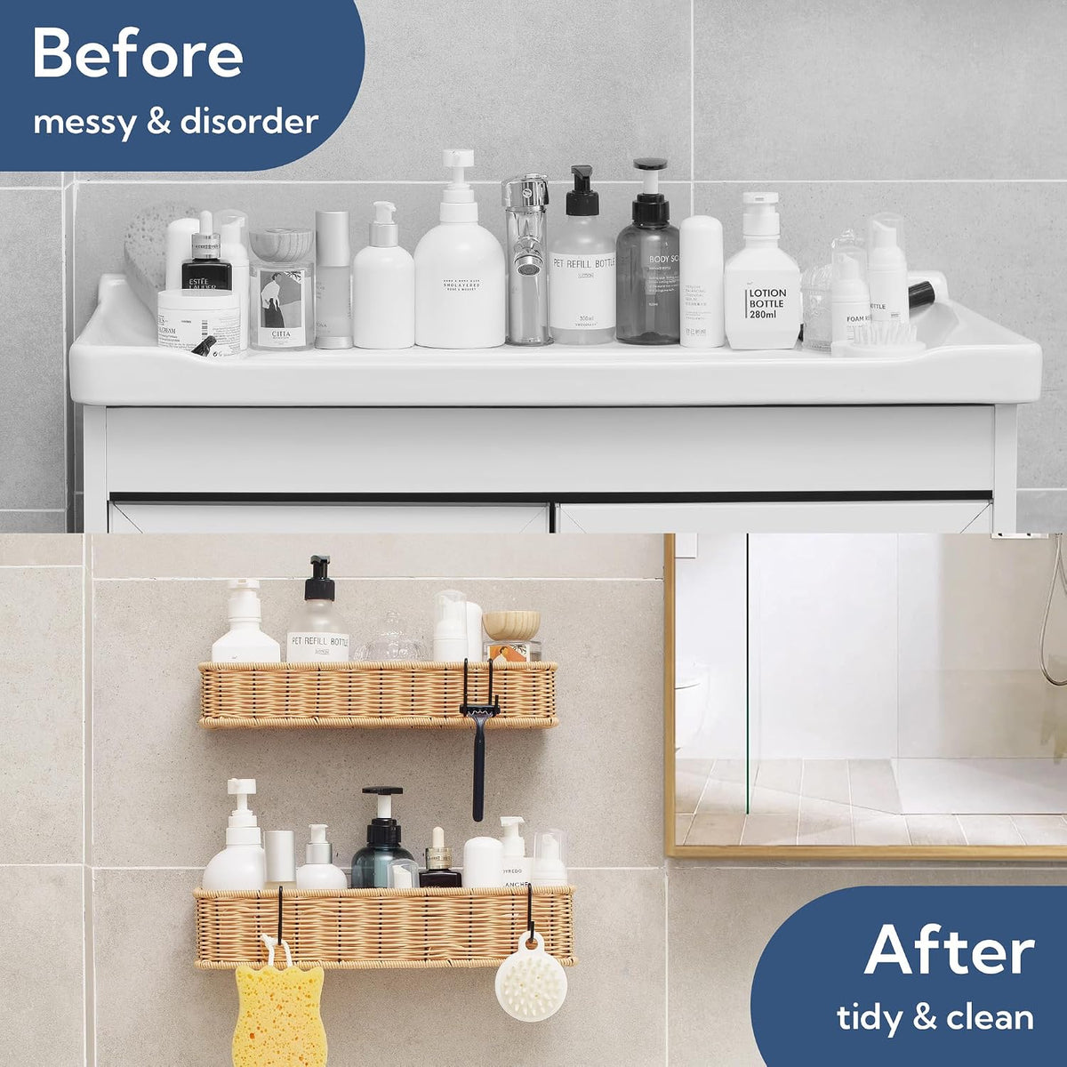 GRANNY SAYS Shower Caddy Hanging, Shower Shelf for Inside Showers, 2 Pack
