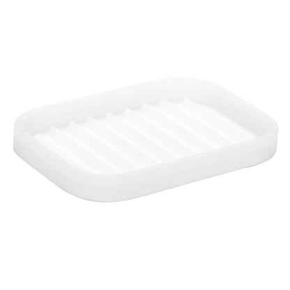 iDesign Silicone Soap Dish for Bar Soap or Scrub Brush, Black