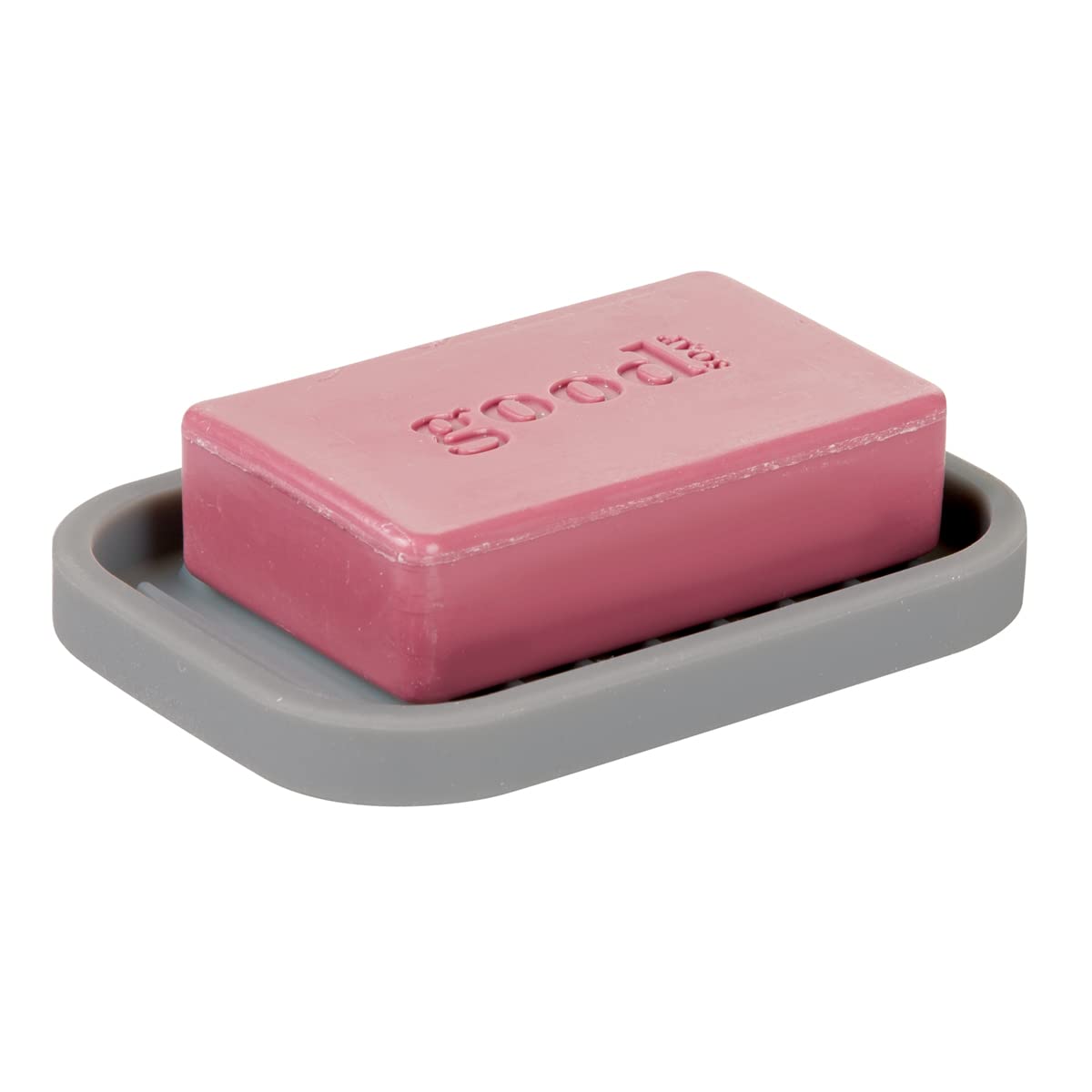 iDesign Silicone Soap Dish for Bar Soap or Scrub Brush, Black