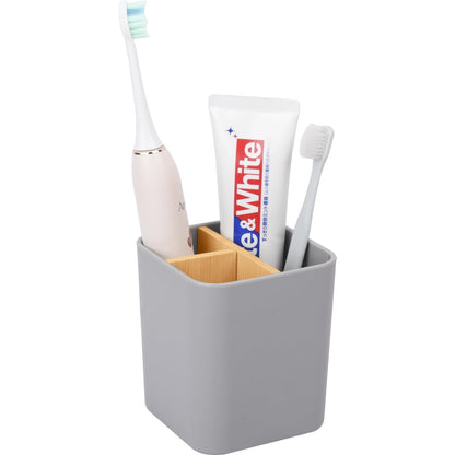 Bamboo Toothbrush Holder for Bathrooms Toothpaste Organizer - Pink