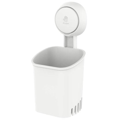 LEVERLOC Powerful Suction Cup Toothbrush Holders for Bathroom Wall, White