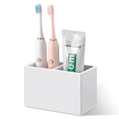 Luxspire Diatomite Toothbrush Holder, 2 Slots, Marble White