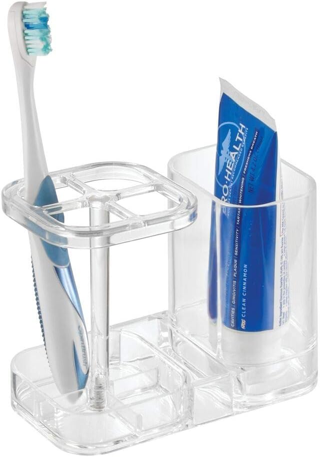 iDesign Toothbrush Holder, White/Gold