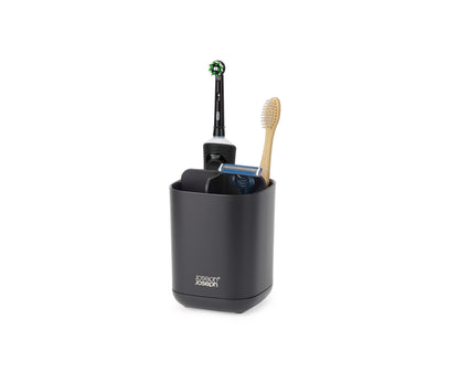 Joseph Joseph Easy-Store - Compact Toothbrush Holder Caddy Bathroom Storage , Grey/White, Regular