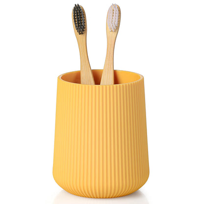 YAUKPH Beige Striped Toothbrush Holder