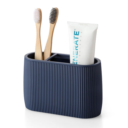 YAUKPH Toothbrush and Toothpaste Holder Black Striped