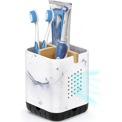 Boperzi Toothbrush Holders for Bathrooms, Detachable Electric Toothbrush Holder, Kids Toothbrush Holder Drainage, 3 slot Toothbrush and Toothpaste Holder Storage Caddy, Toothbrush Organizer White/Grey