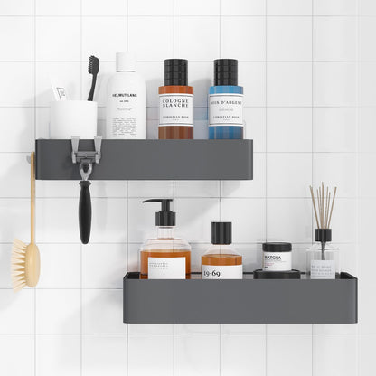 Kitsure Shower Caddy Adhesive, Stylish Shower Organizer, Large, Black