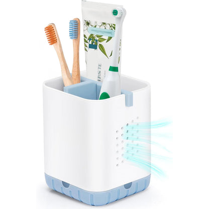 Boperzi Black Toothbrush Holders for Bathroom, Electric Toothbrush Holder with Bamboo Divider, Detachable Anti-Slip Toothbrush and Razor Holder Drainage for Shower, Toothbrush Organizer and Storage