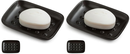 Miamolo Soap Dish Bar Cleaner Dish for Shower, Ceramic Soap Dishes for Large Soap Bar Shampoo or Sponge, Shower Soap Dish Soap Saver Tray for Bathroom Kitchen Sink, Easy to Clean