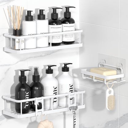 YASONIC Shower Caddy Adhesive, Rustproof Shower Organizer, Large Capacity Shower Shelves for Inside Shower, No Drilling Bathroom Organizers and Storage for Home Decor （2 Pack Bronze）