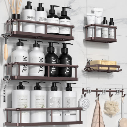 YASONIC Shower Caddy Adhesive, Rustproof Shower Shelves for Inside Shower
