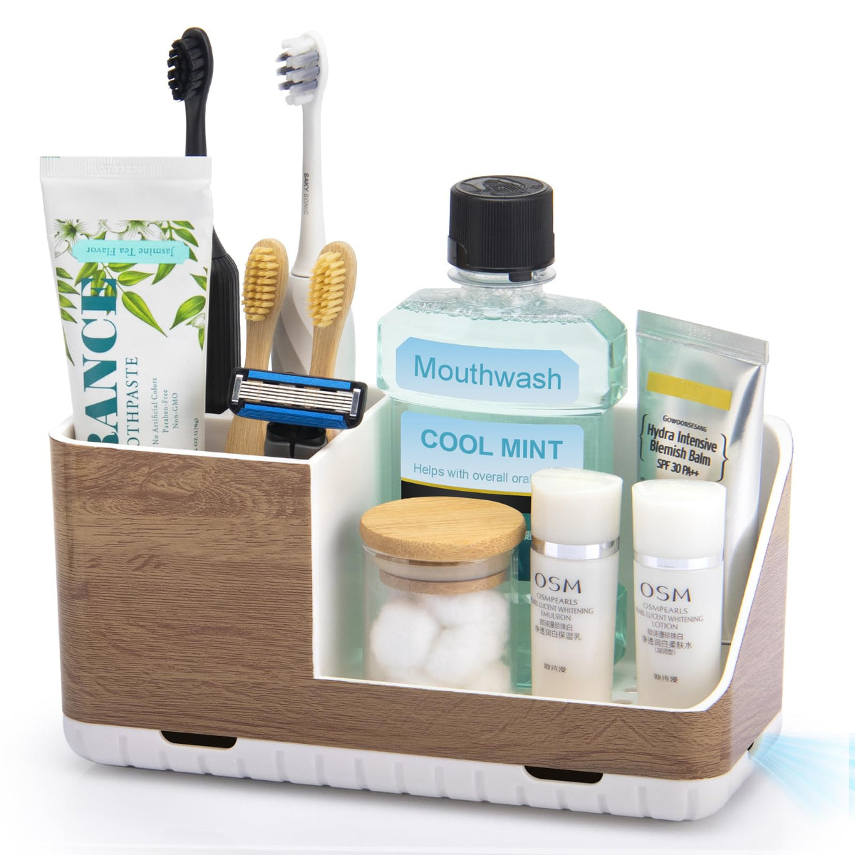Toothbrush Holders for Bathroom Counter Organizer and Storage (White)