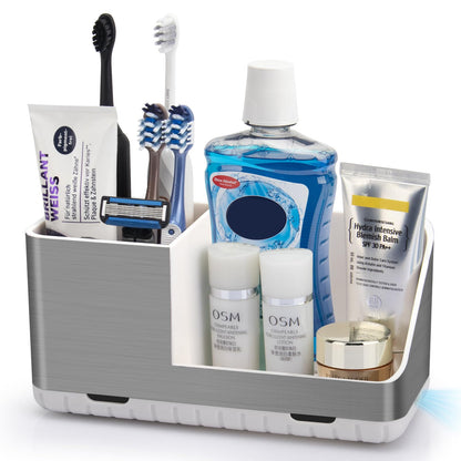 Toothbrush Holders for Bathroom Counter Organizer and Storage (White)