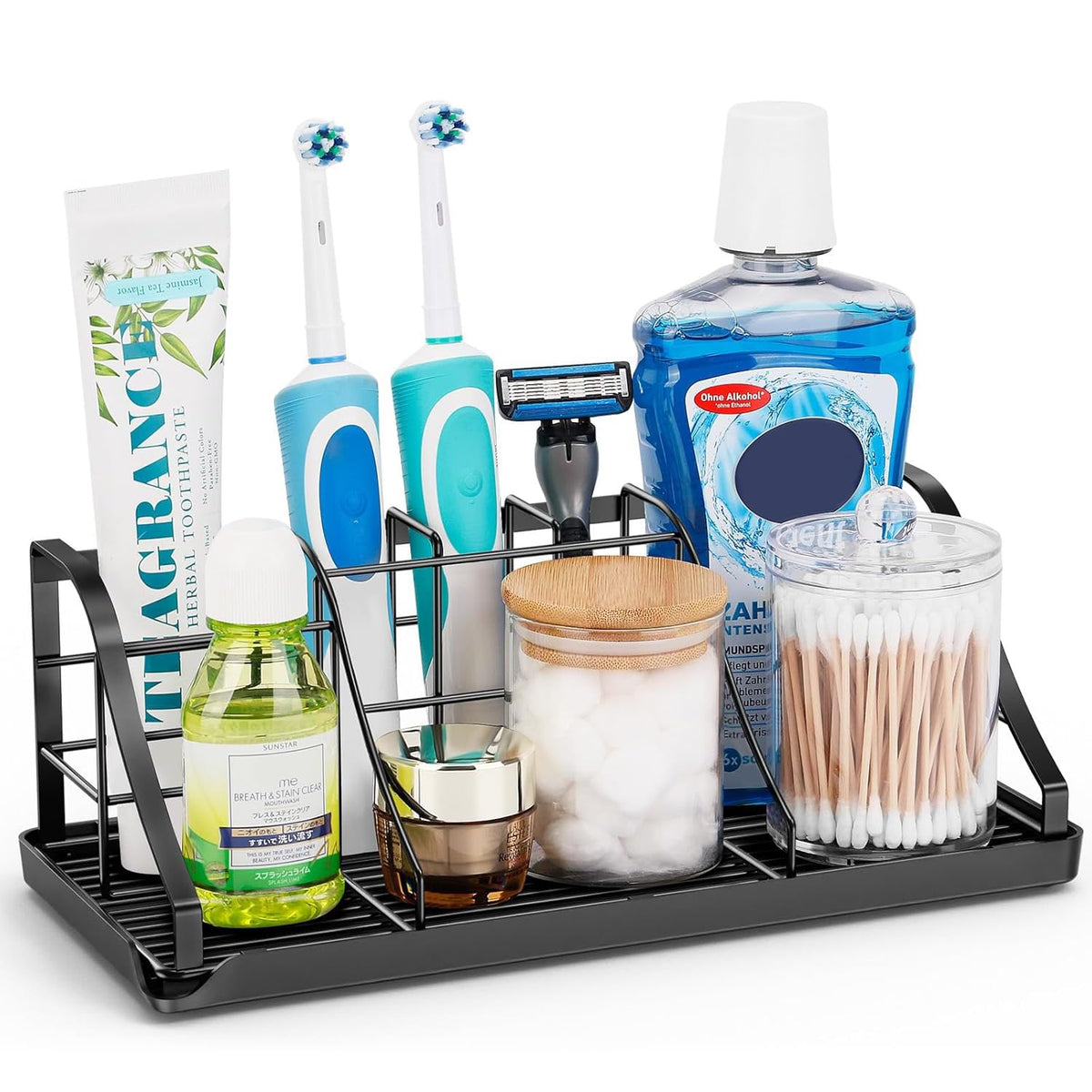 Toothbrush Holders for Bathroom,Black,Stainless Steel,Detachable, 3 Slot