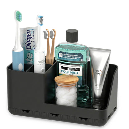 Toothbrush Holder Bathroom Counter Organizer & Storage Detachable