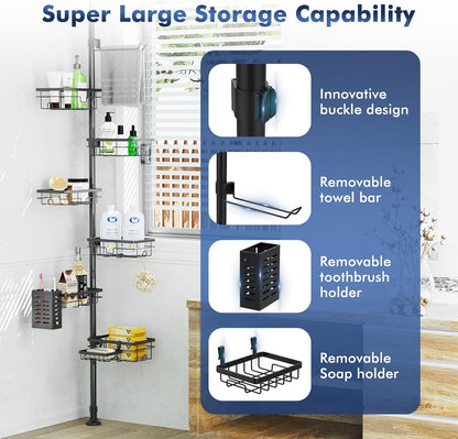 Shower Caddy Organizer Tension Pole, Corner Shower Shelves Bathroom Storage