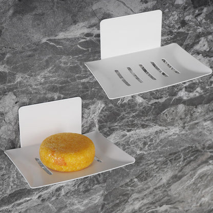 Soap Dish for Shower, 5 Slot Self-Adhesive Soap Holder for Bathroom, Wall Mounted Shower Soap Holder, Stainless Steel Soap Tray Black
