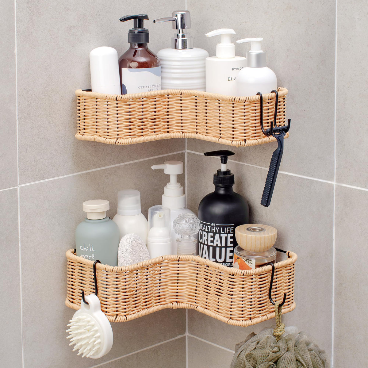 GRANNY SAYS Shower Caddy Hanging, Shower Shelf for Inside Showers, 2 Pack
