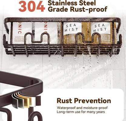 YASONIC Shower Caddy Adhesive, Rustproof Shower Organizer, Wall Shower Rack